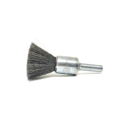 BRUSH RESEARCH MANUFACTURING BNS4S06 Solid End Brush. .500" Dia., .006SS, .875" Trim Length, .250" Shank Diameter BNS4S06