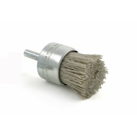 BRUSH RESEARCH MANUFACTURING BNS10AY80SC Abrasive End Brush, 1" Brush Diameter, 2.50" OAL, 80 Grit, Silicon Carbide (SC) BNS10AY80SC