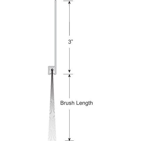 AMERICAN GARAGE DOOR SUPPLY Brushseal, SD, Nylon, 3-in Straight Holder, 3-in Brush, 12-ft. BNS3383-12