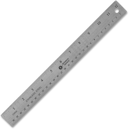 BUSINESS SOURCE Ruler, Stainless, Nonskid, 12" 32361