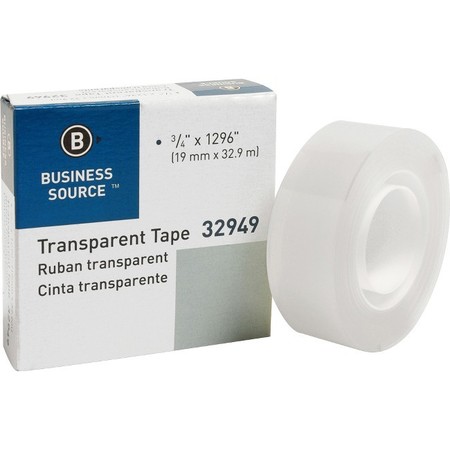 BUSINESS SOURCE Tape, Roll, Transpr, 3/4X1296" 32949