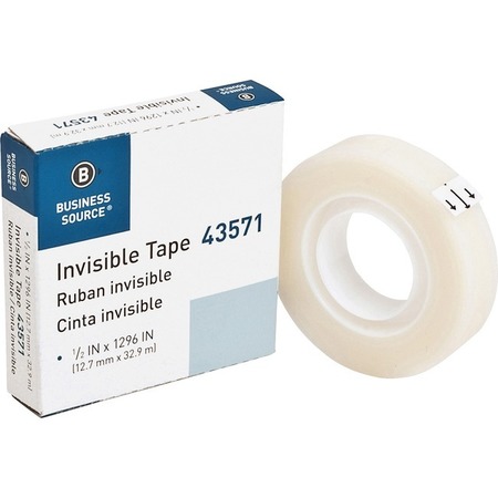 BUSINESS SOURCE Tape, Roll, Invis, 1/2"X1296", PK12 43571BX
