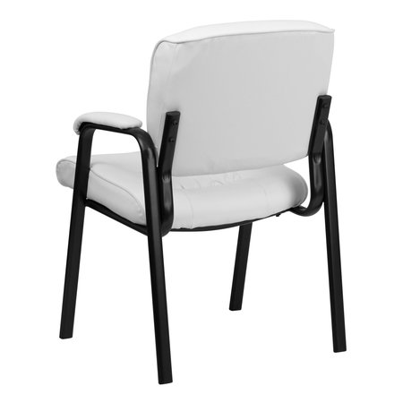 Flash Furniture Side Reception Chair, 26"L36"H, Padded, LeatherSeat, ContemporarySeries BT-1404-WH-GG
