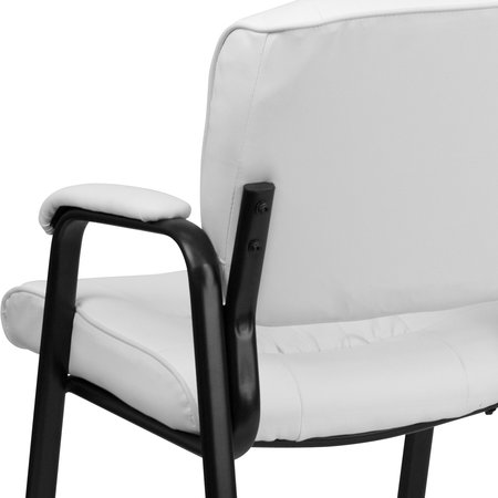 Flash Furniture Side Reception Chair, 26"L36"H, Padded, LeatherSeat, ContemporarySeries BT-1404-WH-GG