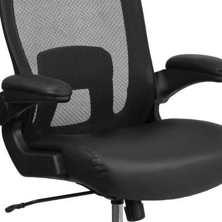 Flash Furniture Office Chair, 28-1/2"L47-1/2"H, Padded Flip-up, ContemporarySeries BT-20180-LEA-GG