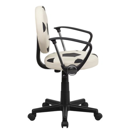 Flash Furniture Metal Task Chair, 17" to 21-1/2", Black and White BT-6177-SOC-A-GG