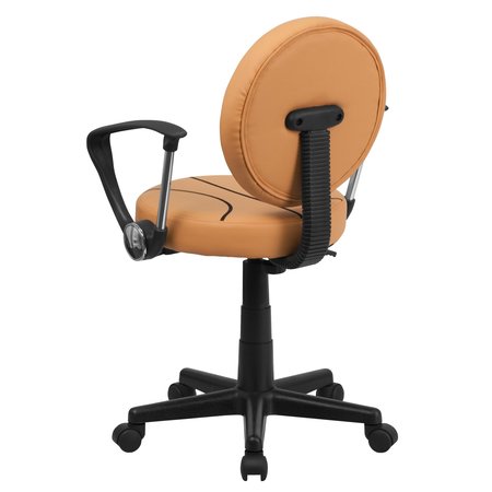 Flash Furniture Metal Task Chair, 17" to 21-1/2", Fixed Arms, Black and Orange BT-6178-BASKET-A-GG