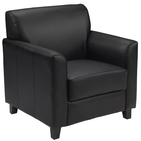 Flash Furniture BlackChair, 29"L31-1/2"H, Flared, LeatherSeat, ContemporarySeries BT-827-1-BK-GG