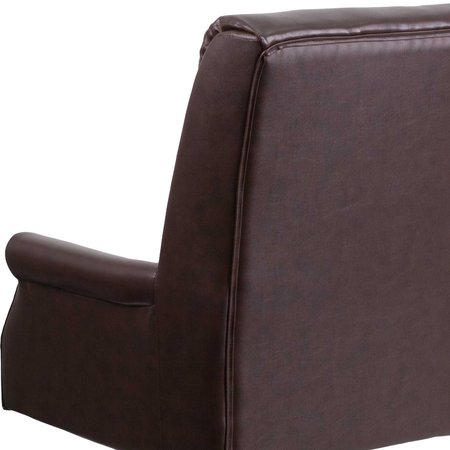 Flash Furniture Executive Chair, Plastic, 18-3/4" to 21-1/2" Height, Fixed Arms, Brown BT-9025H-2-BN-GG