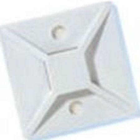 Burndy 1" L, 1" W, natural Plastic Cable Tie Mounting Base, Locking Style: Not Applicable CTB125AA4C