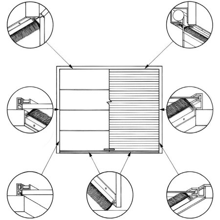 American Garage Door Supply Brushseal, Polyp., 1-1/2-in Straight Holder, 1-1/2-in Brush, 94-in. BPS155-94