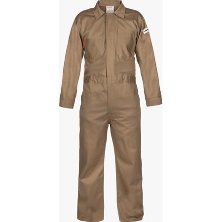 LAKELAND Fr Cotton Coverall, 9.0 Oz. - Khaki, PK6 C08120M