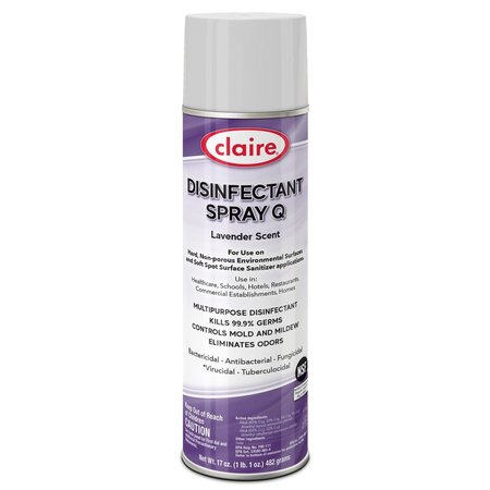 CLAIRE Disinfectant Spray Q - Lavender Scent, silver, 12 PK 1003