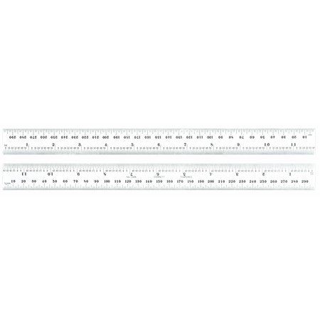 STARRETT 300Mm Rule W/Slc C635-300 W/SLC