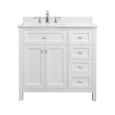 Cahaba Juniper 36" Vanity White, Cultured Ma CA101010