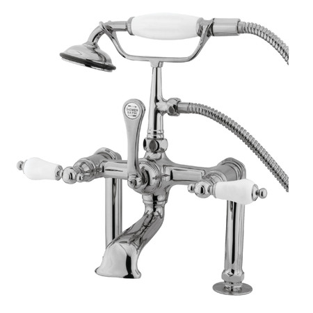 KINGSTON BRASS Deck-Mount Clawfoot Tub Faucet, Polished Chrome, Deck Mount CC106T1