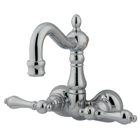 KINGSTON BRASS Wall-Mount Clawfoot Tub Faucet, Polished Chrome, Tub Wall Mount CC1072T1