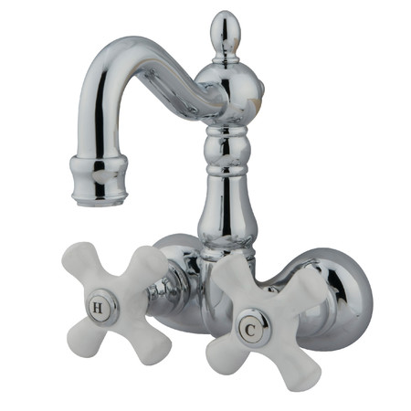 KINGSTON BRASS Wall-Mount Clawfoot Tub Faucet, Polished Chrome, Tub Wall Mount CC1080T1