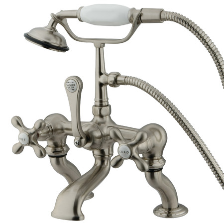 KINGSTON BRASS Deck-Mount Clawfoot Tub Faucet, Brushed Nickel, Deck Mount CC415T8