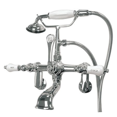 KINGSTON BRASS Wall-Mount Clawfoot Tub Faucet, Polished Chrome, Tub Wall Mount CC54T1