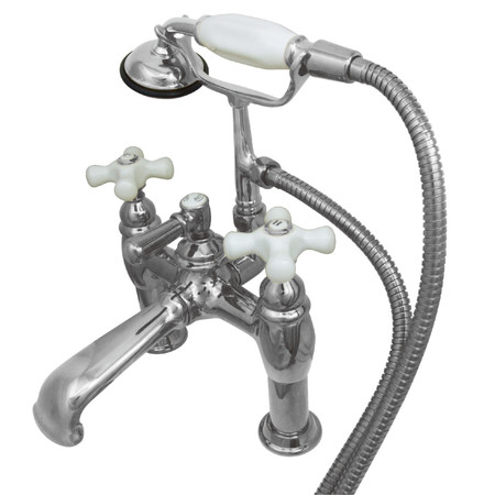 KINGSTON BRASS Deck-Mount Clawfoot Tub Faucet, Polished Chrome, Deck Mount CC612T1