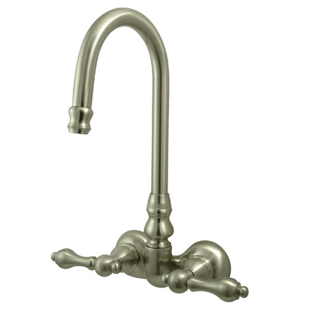 KINGSTON BRASS Wall-Mount Clawfoot Tub Faucet, Brushed Nickel, Tub Wall Mount CC71T8