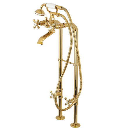 KINGSTON BRASS Freestanding Tub Faucet, Polished Brass, Freestanding CCK266K2