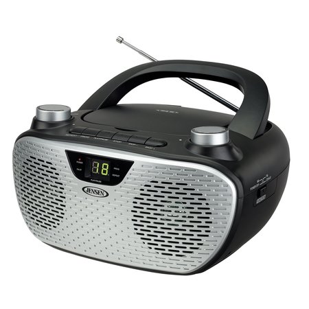 JENSEN Portable CD Player with AM/FM Radio -Bla CD-485-BK