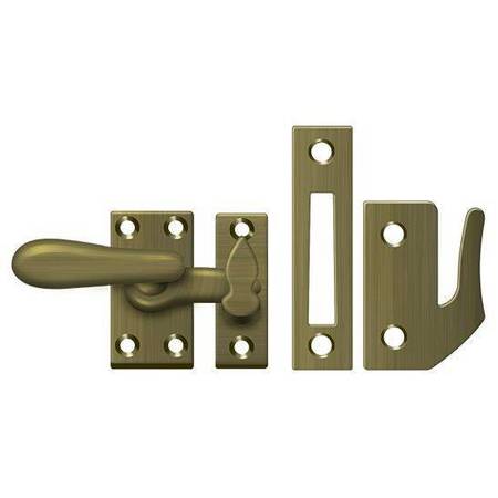 DELTANA Window Lock, Casement Fastener, Medium Antique Brass CF66U5