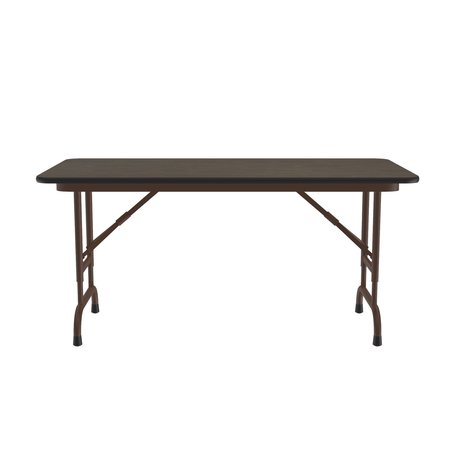 Correll Rectangle Commerical Adjustable Height Folding Utility Table, 24" W, 48" L, 22" to 32" H, Walnut CFA2448M-01