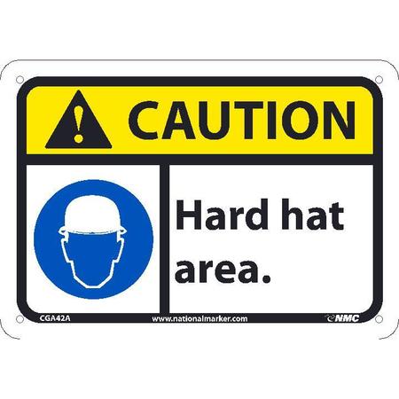 NMC Caution Hard Hat Area Sign CGA42A