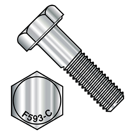 Zoro Select 5/16"-18 Hex Head Cap Screw, 18-8 Stainless Steel, 1 in L, 100 PK 3116CH188