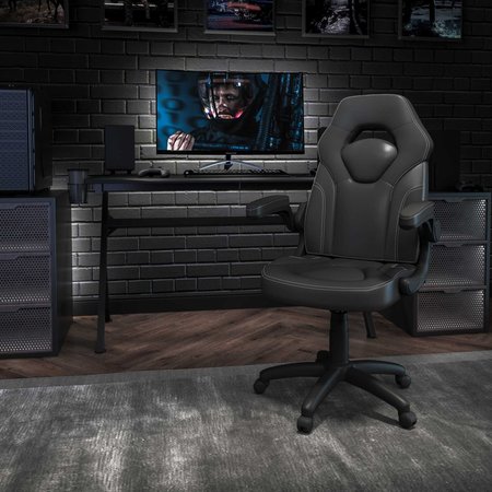 FLASH FURNITURE Gaming Chair, Padded Flip-up, Black CH-00095-BK-GG