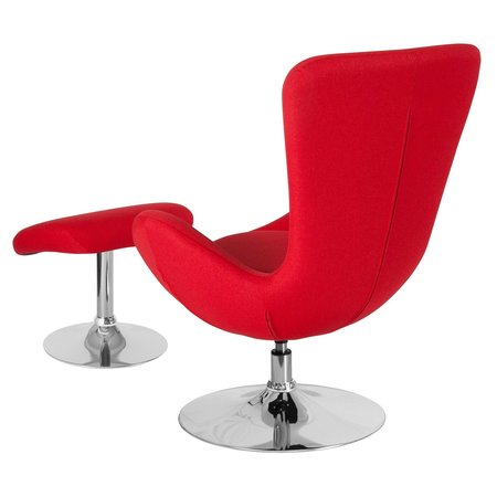Flash Furniture Side Reception Chair, Fabric, 18" Height, Fixed Arms, Red Fabric CH-162430-CO-RED-FAB-GG