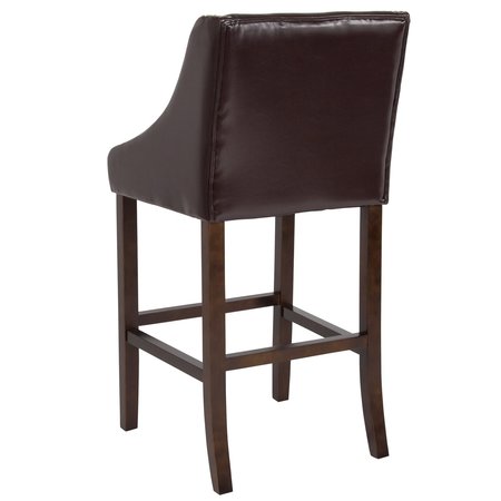 Flash Furniture Brown Leather/Wood Stool, 30 CH-182020-30-BN-GG