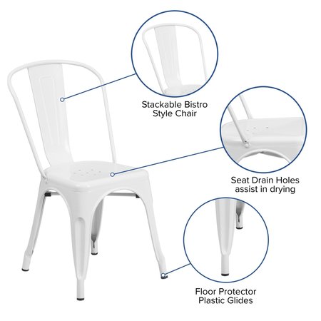 Flash Furniture Chair, 20"L33"H, ContemporarySeries CH-31230-WH-GG
