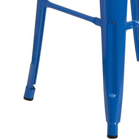 Flash Furniture Metal Barstool, 30", Blue, Material: Plastic CH-31320-30-BL-WD-GG