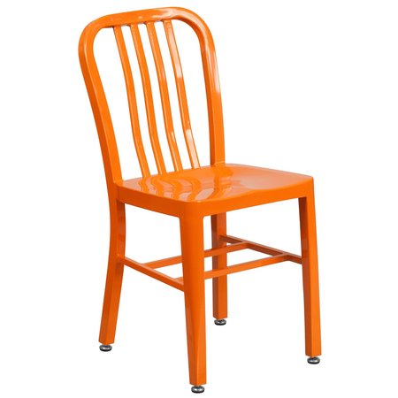 Flash Furniture Gael Commercial Grade Orange Metal Indoor-Outdoor Chair CH-61200-18-OR-GG