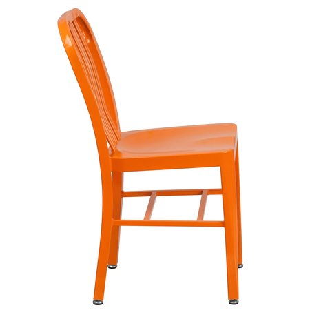 Flash Furniture Gael Commercial Grade Orange Metal Indoor-Outdoor Chair CH-61200-18-OR-GG