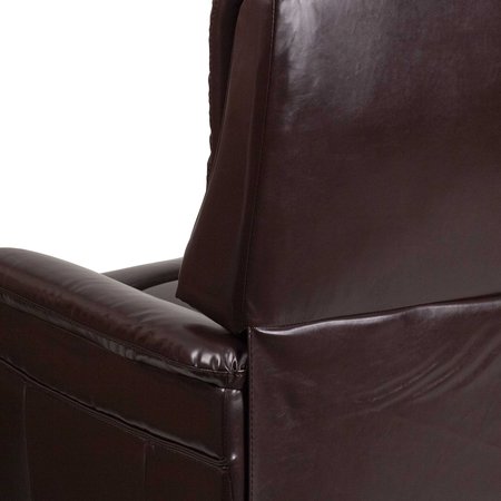 Flash Furniture Recliner, 32" to 67" x 44" to 57", Upholstery Color: Brown CH-US-153062L-BRN-LEA-GG