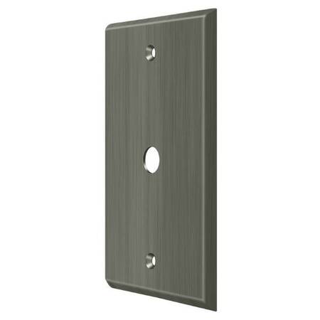 DELTANA Cable Cover Switch Plate, Number of Gangs: 1 Solid Brass, Antique Nickel Finish CPC4764U15A