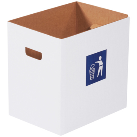 PARTNERS BRAND Trash Can, White, 200#/ECT-32 Corrugated CRR7W