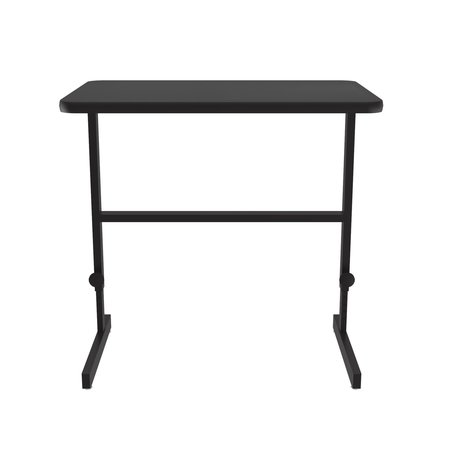 Correll Workstation Desk, 36" D, 24" W, 34" to 42" H, Black Granite, High Pressure Laminate, Particleboard CST2436-07