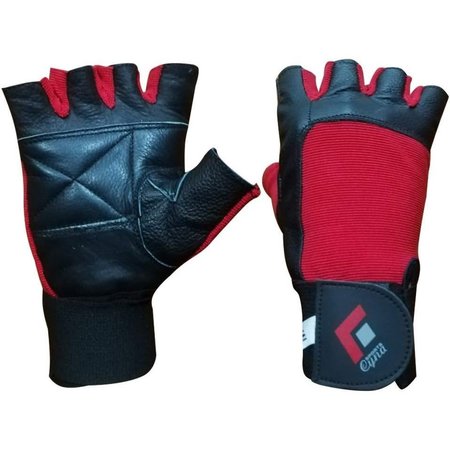 CYNASPORTS Red Weight Lifting Leather Gloves Large CS-0055