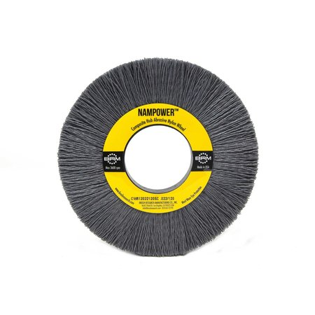 NAMPOWER BRUSH CW61040120SC NAMPOWER Abrasive Wheel Brush, 6" Diameter, 120SC, 2" Arbor Hole, 1.5" Trim Length CW61040120SC