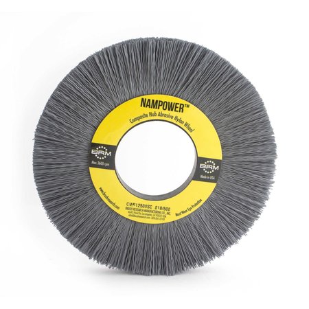 NAMPOWER BRUSH CW612500SC NAMPOWER Abrasive Wheel Brush, 6" Diameter, 500SC, 2" Arbor Hole, 1.5" Trim Length CW612500SC