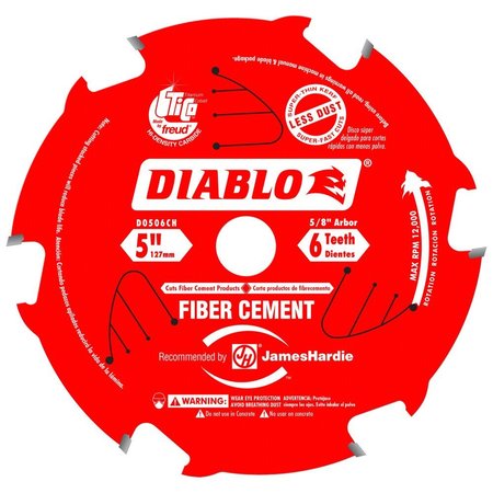 DIABLO Tooth Carbide Fiber Cement HardiBlade, 5 D0506CH