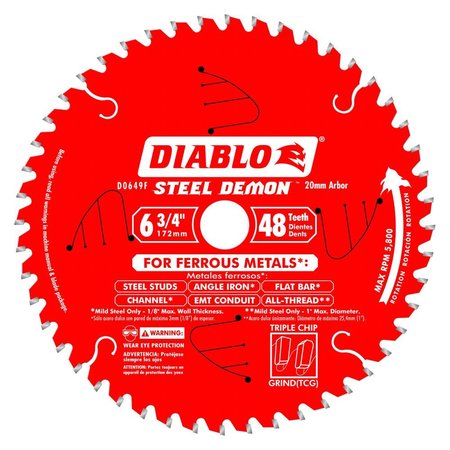 Diablo Tooth Steel Demon Carbide-Tipped Saw Bla D0649F