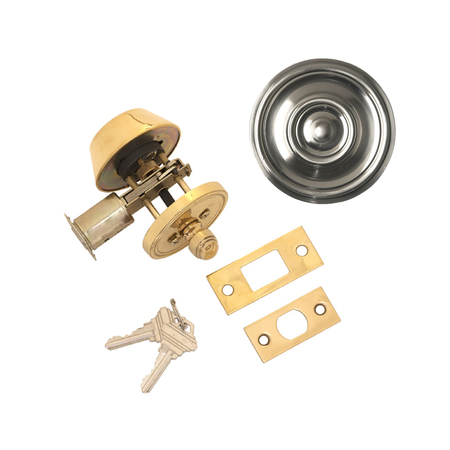 BRASS ACCENTS SINGLE CYLINDER DEADBOLT, 2", SATIN NICK D09-D0050-619