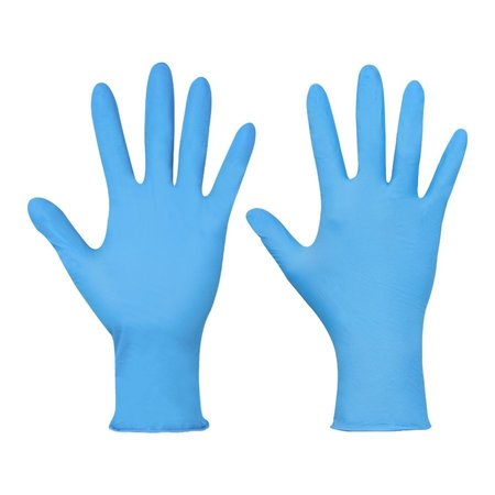 CONDOR Disposable Gloves, Nitrile, Powder-Free, 3 mil, Blue, Large (Size 9), 100 Pack 2XLZ8